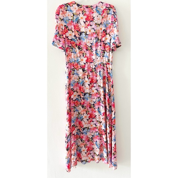 Monsoon UK Floral Colorful Button Down Short Sleeve Midi Dress Size US 8 - Picture 7 of 8